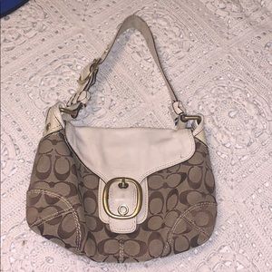 Coach Tan Monogram Baguette Vintage Purse